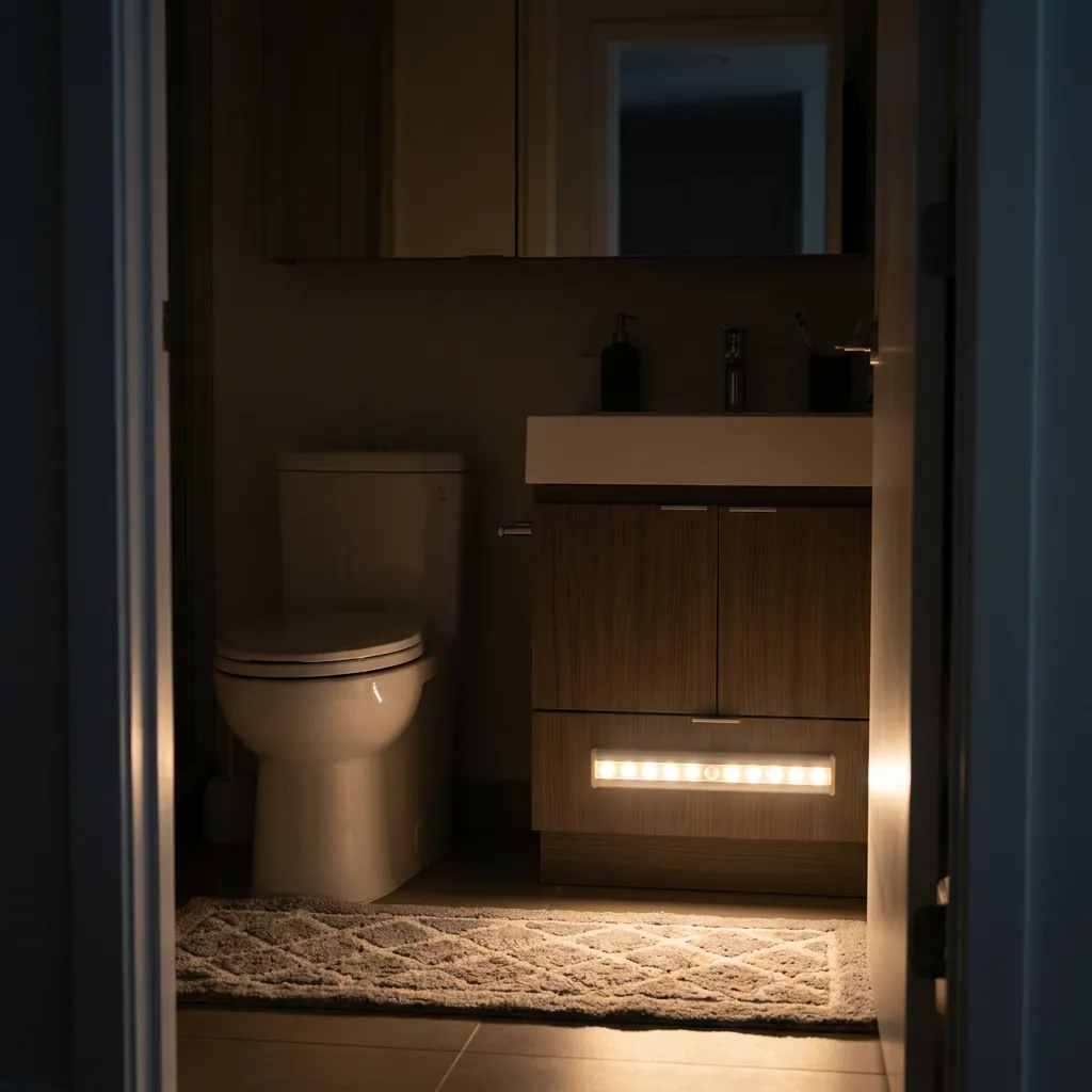 Bathroom — dim enough to keep your night vision