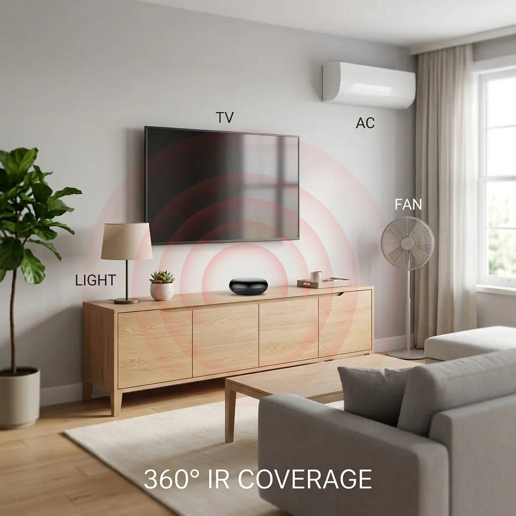 Tuya WiFi IR remote 360° coverage