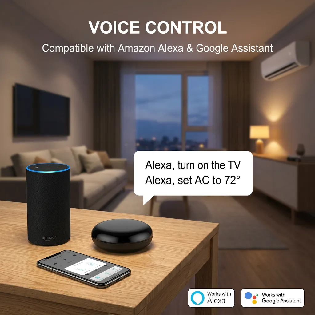 Voice control works with Alexa and Google Assistant